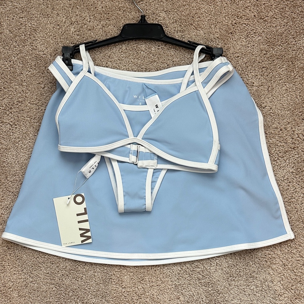 Wilo Blue and White Bikini Set